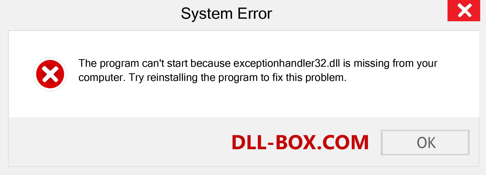  exceptionhandler32.dll file is missing?. Download for Windows 7, 8, 10 - Fix  exceptionhandler32 dll Missing Error on Windows, photos, images
